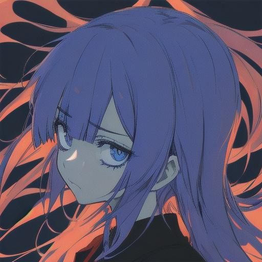 Anime girl with purple hair