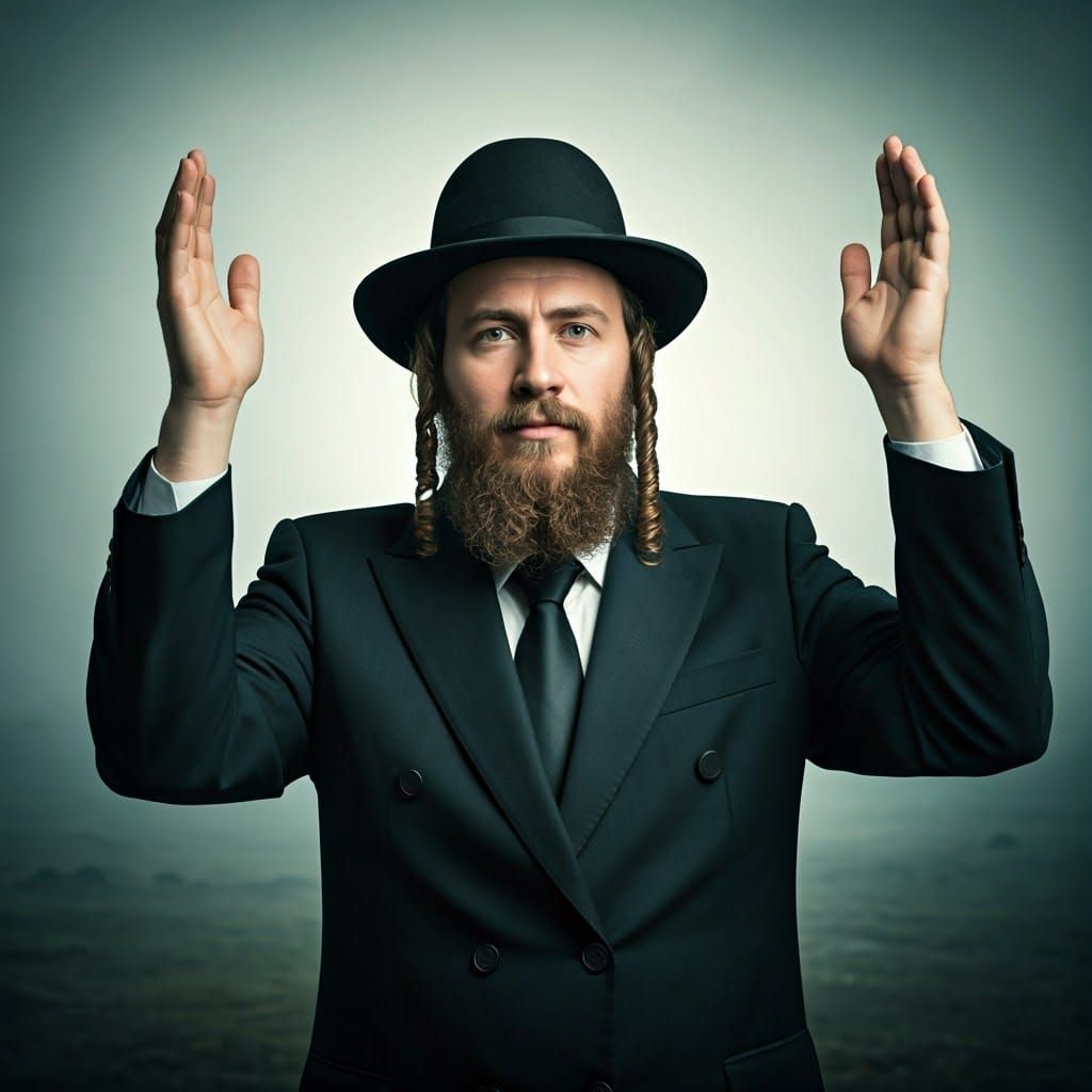 Serene Prayer in Misty Landscape as Dreamlike Art