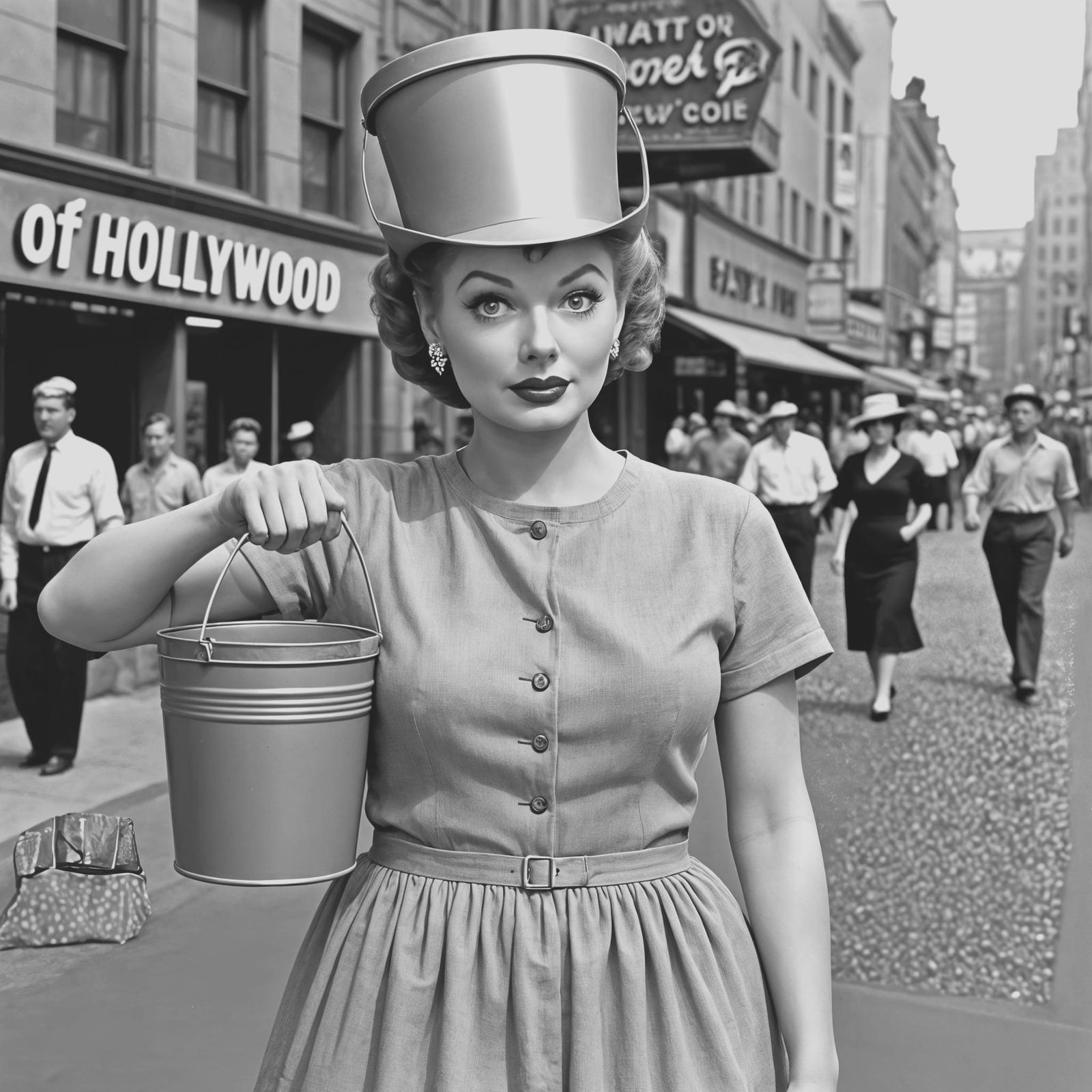 Lucille Ball's Burlap Fashion: 1950s TV Still