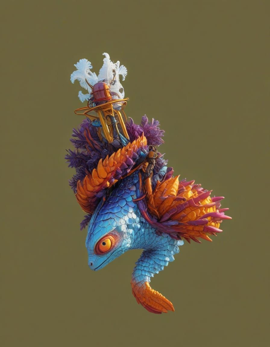 Neo-Primitivism Photoillustration: Creatures with Immense Ta...