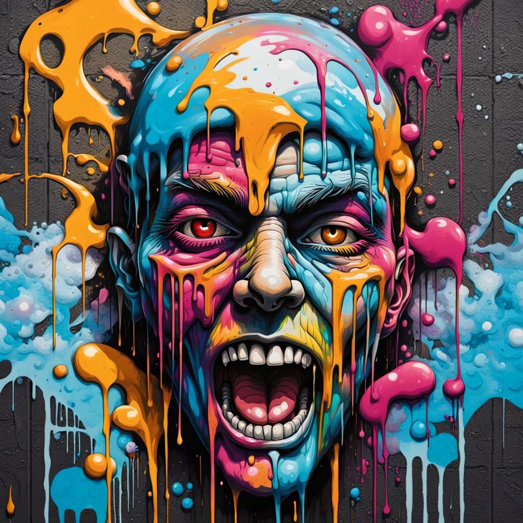 Vibrant Graffiti Art with Splash Effects