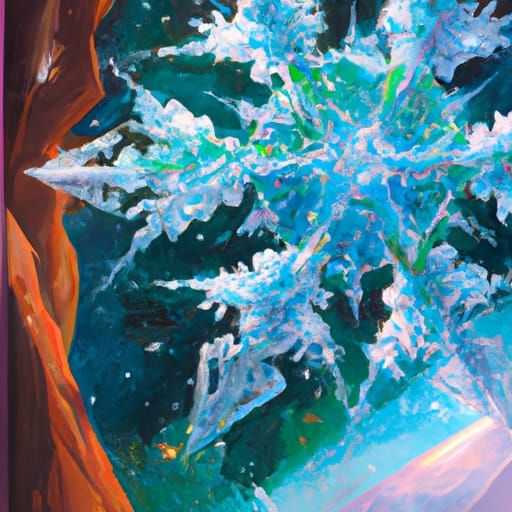 Holographic Snowflake Crystal in Cosmic Astral Style