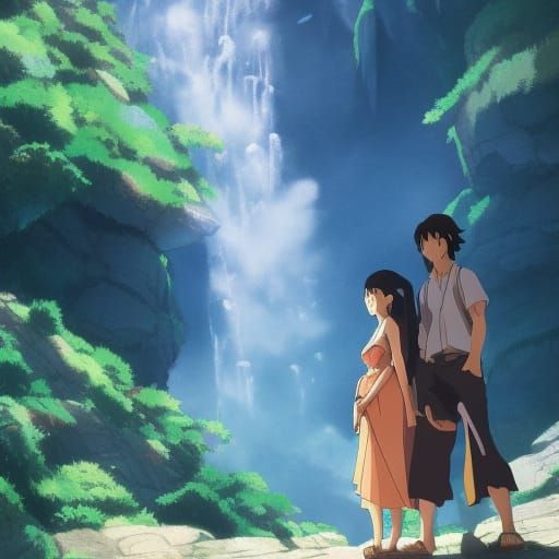 Waterfall Woman and Mountain Man: Anime Visual