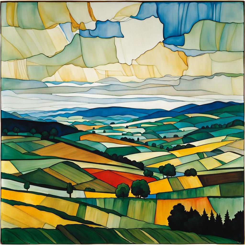 Translucent Polycarbonate Landscape in Expressionist Style