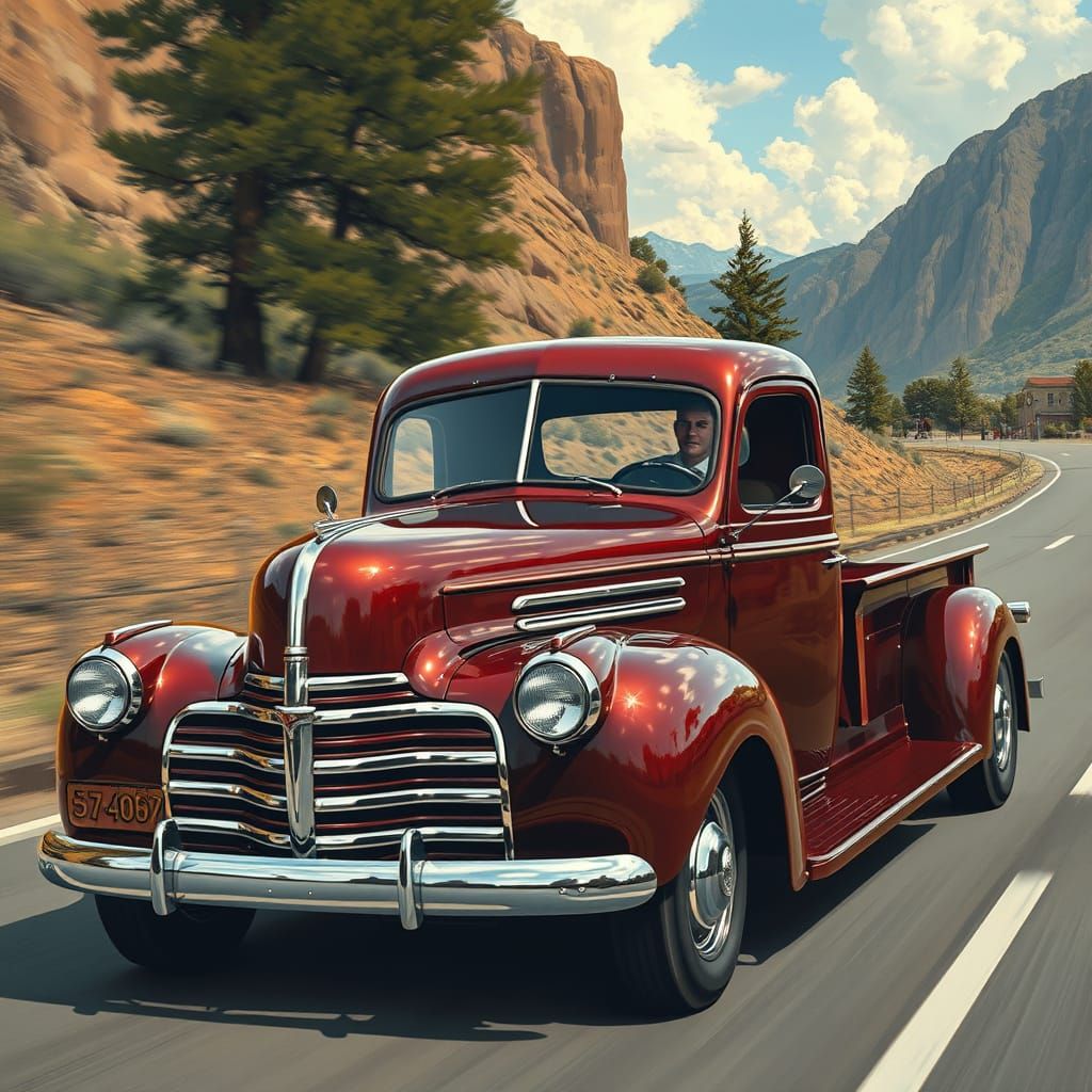 1940s Classic Truck in Stylized Realism