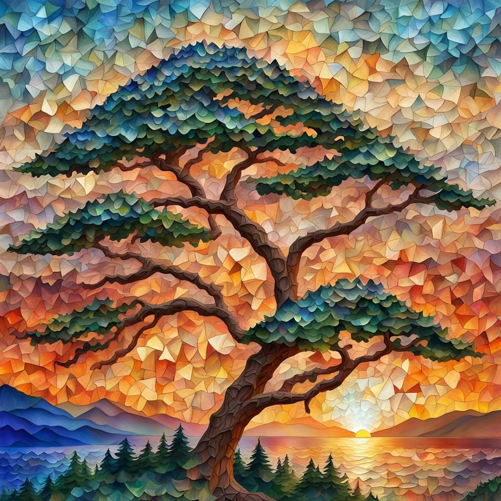 Evergreen tree forest