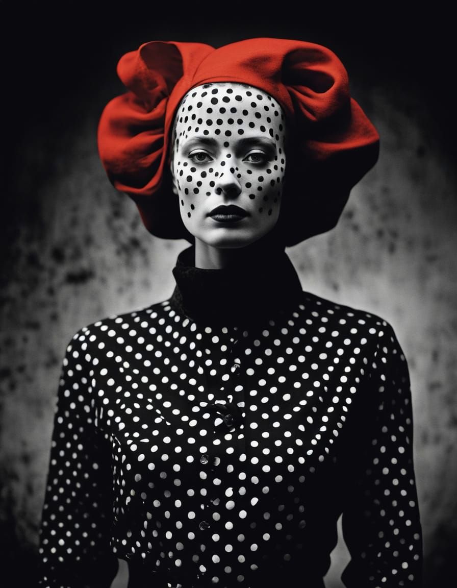 Striking Polka Dot Portrait in Infrared Style