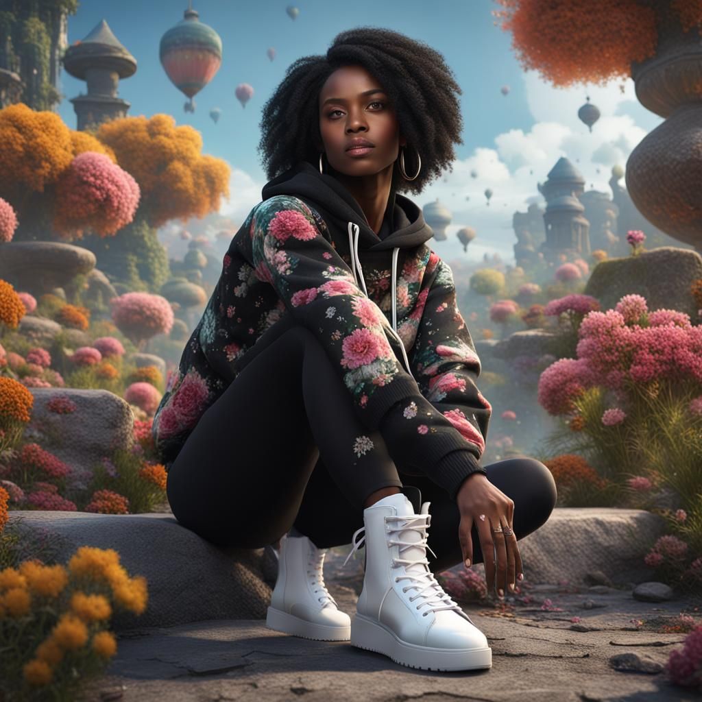 Incredibly beautiful black girl. She has a large scar on the...