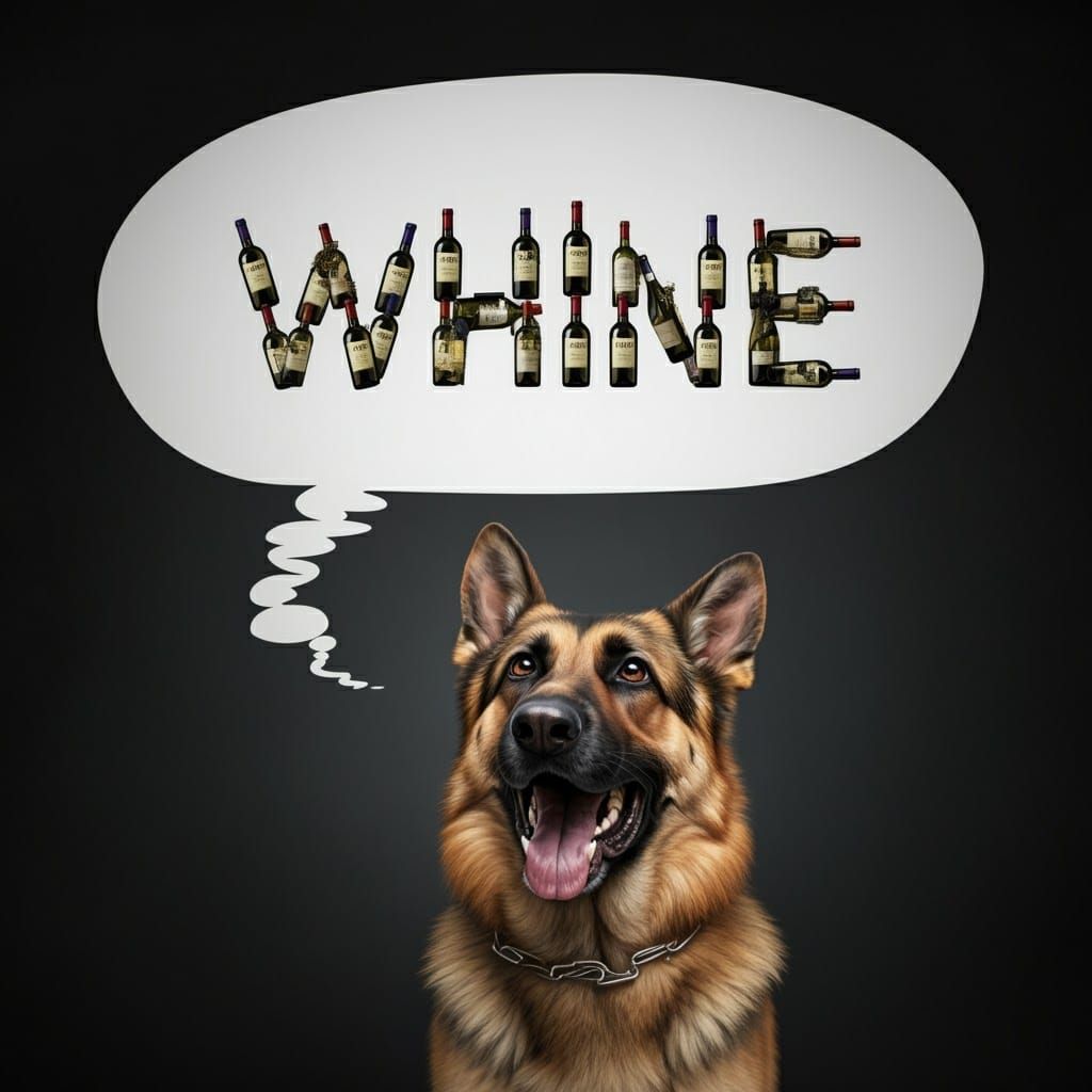 The Germen Shepherd whine can make one start drinking wine!