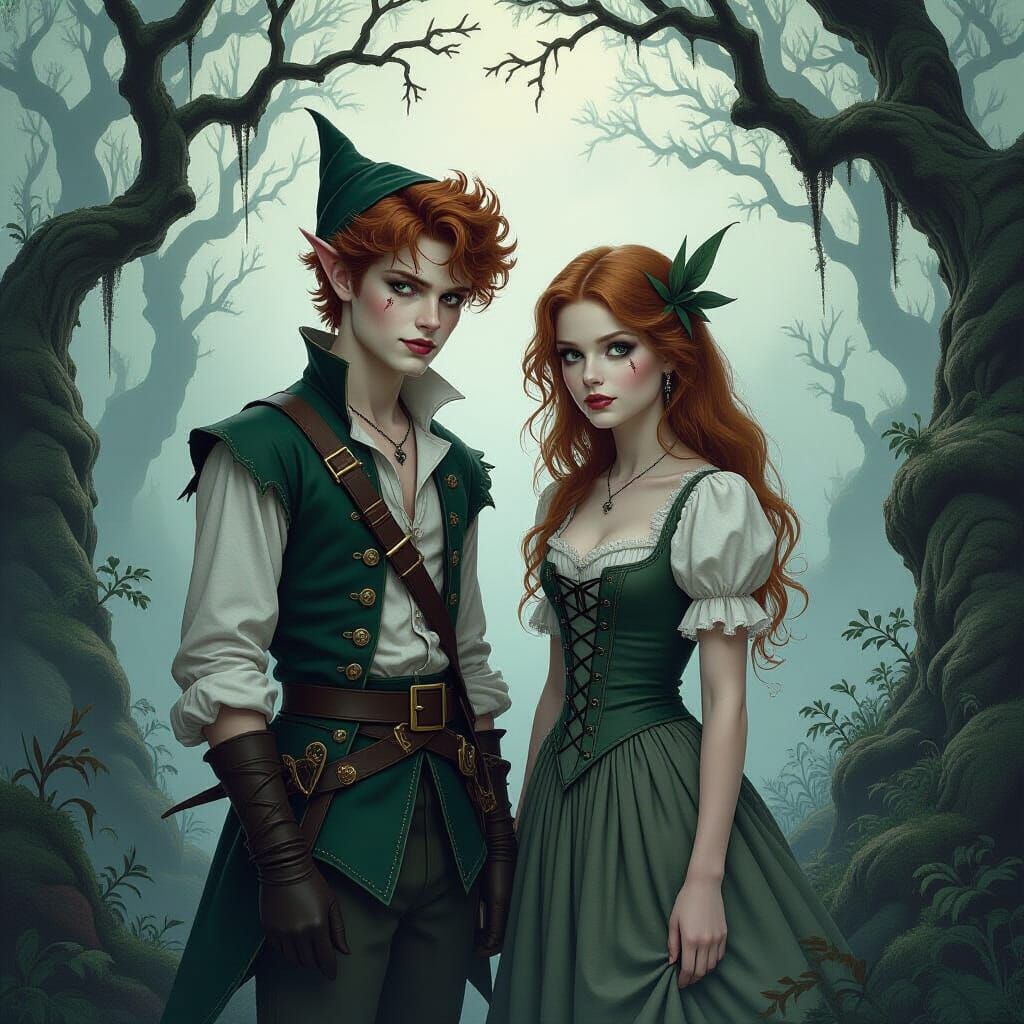 Gothic Vampire Peter Pan and Wendy in Neverland