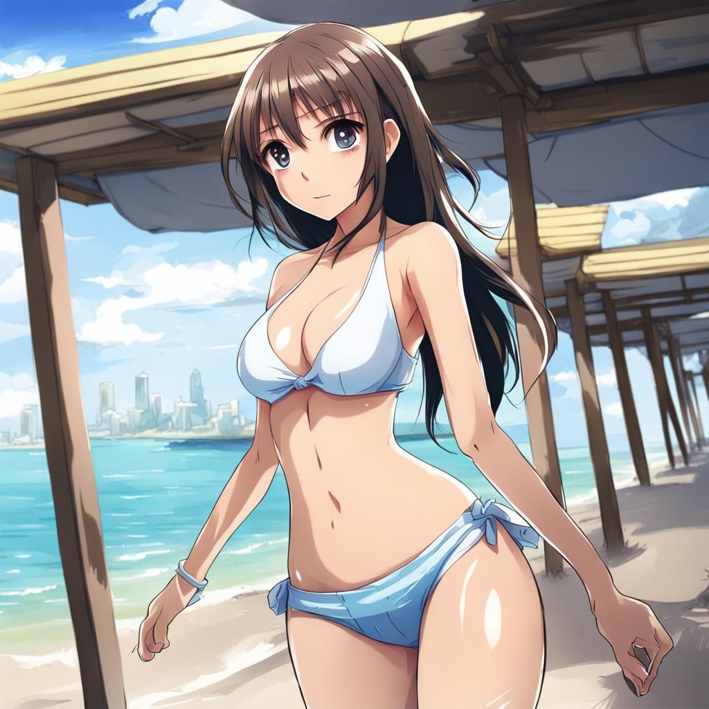 Anime Girl in Bikini, Manga Style