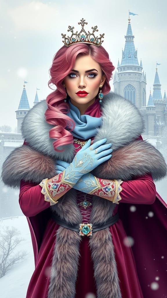 Regal Winter Princess in Snowfall