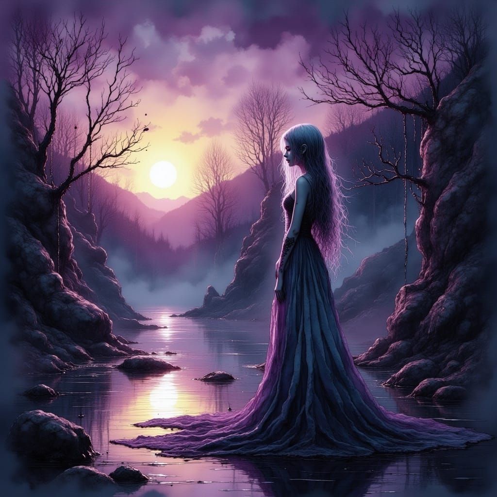 Radiant Banshee by Dark River in Twilight