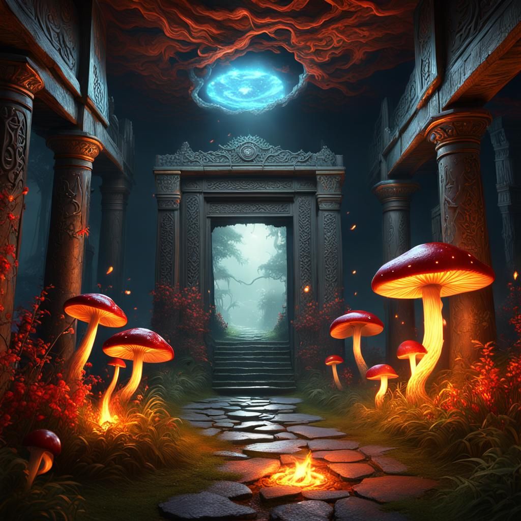 Fire Mushrooms Light the Path to Rune Shrine