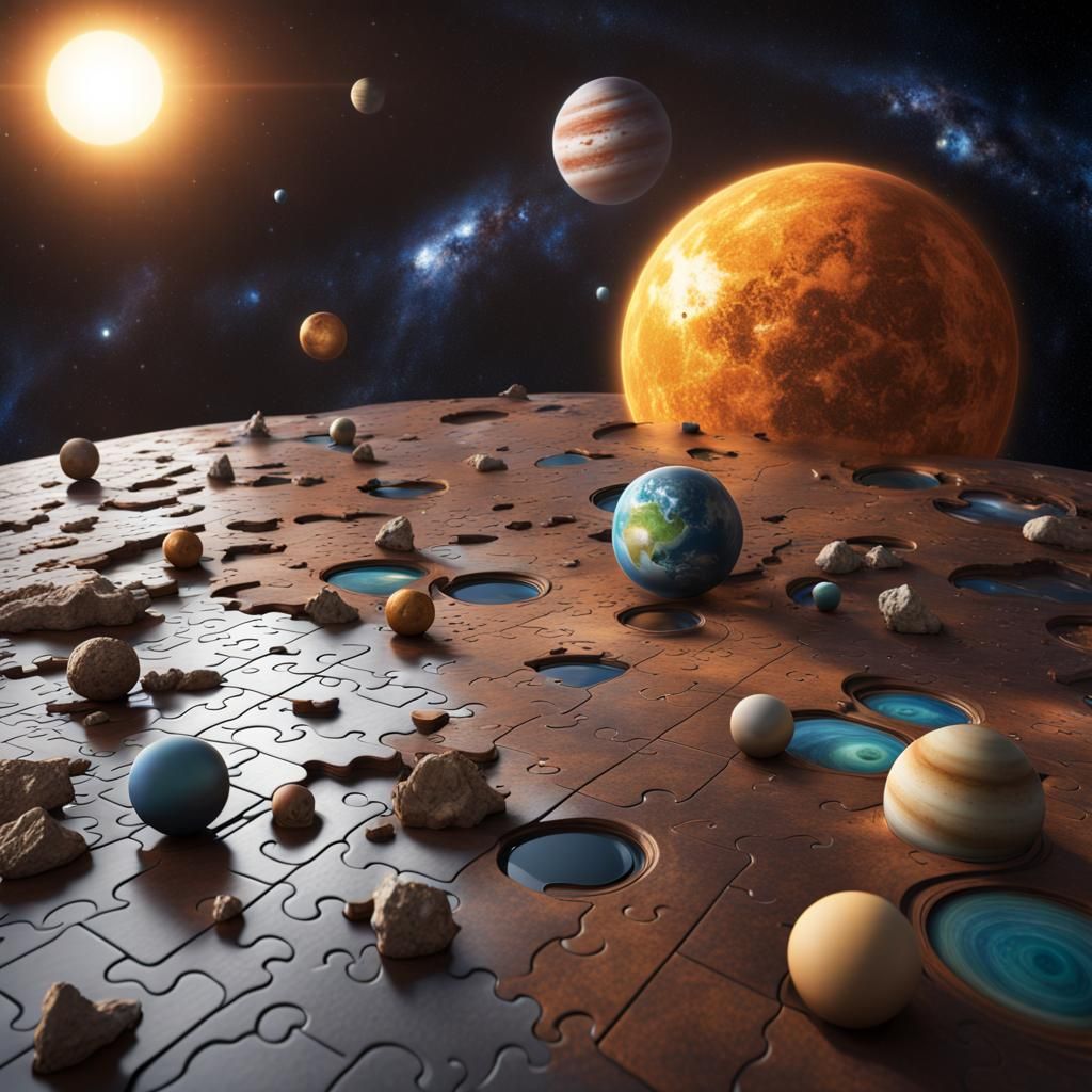 Solar System Jigsaw Puzzle in Detailed Matte Painting