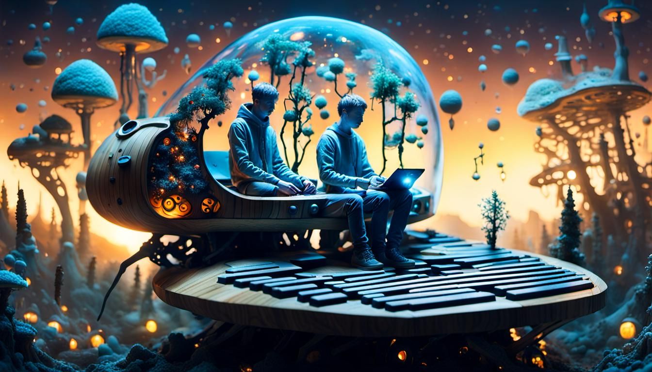 Ethereal Figures Compose Surreal Poems in Digital Art