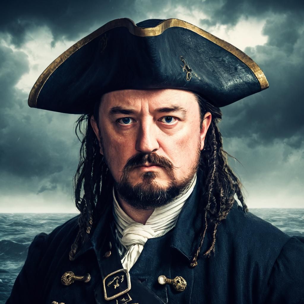 Pirate Captain in Dark Fantasy Style