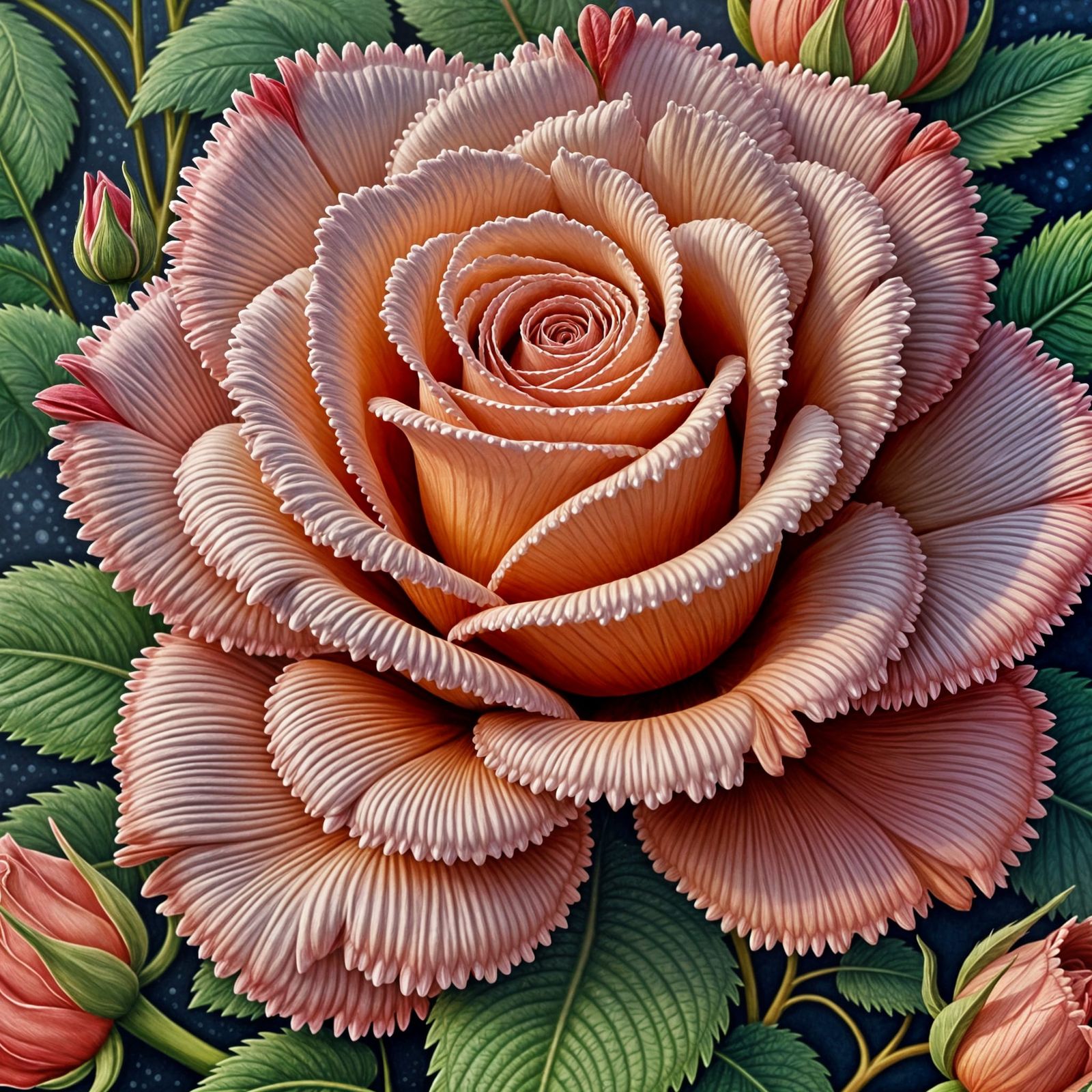 Rose in Pointillism Style