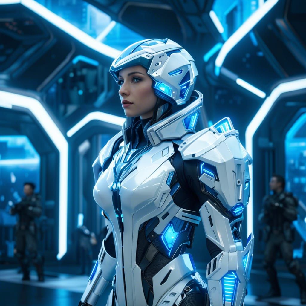 Girl in Futuristic Sci-Fi Combat Armor