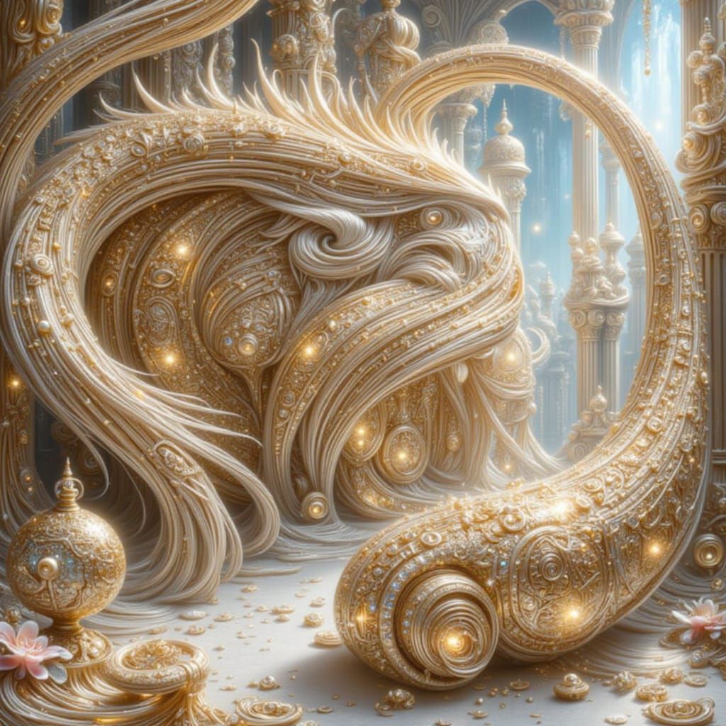 AI Generated Image with Metallic Textures