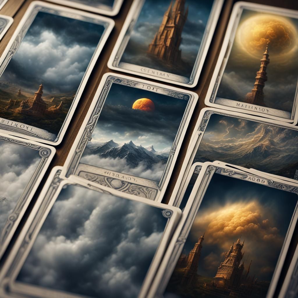 Tarot Cards Depicting Weather Phenomena