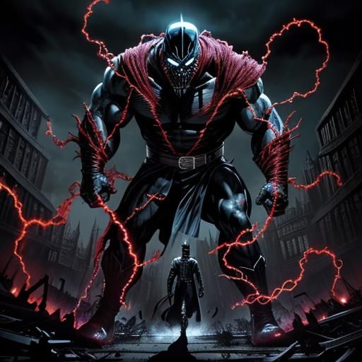 Menacing Alien Hybrid in Dark Comic Style