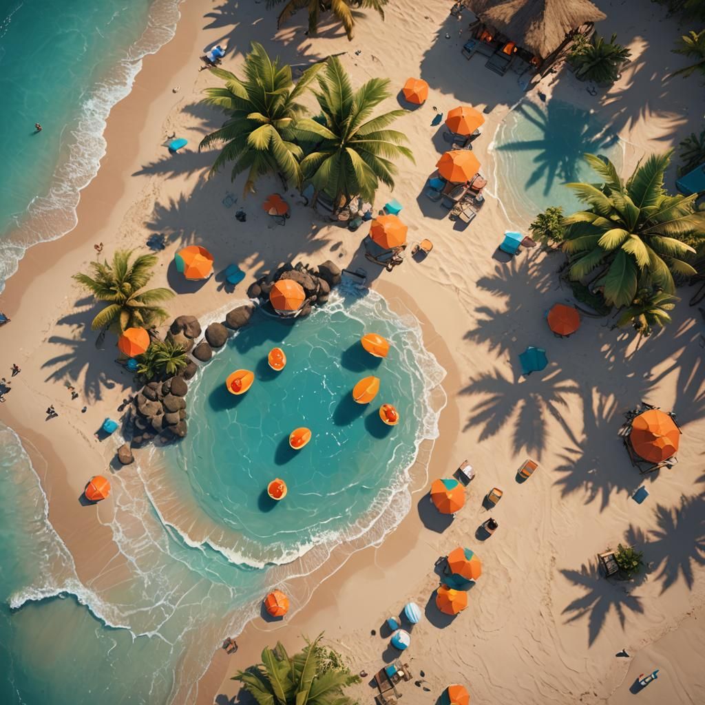 Hyperdetailed Tropical Beach Concept Art