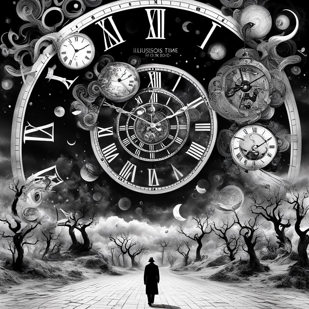 Abstract Time Illusion with Vibrant Colors