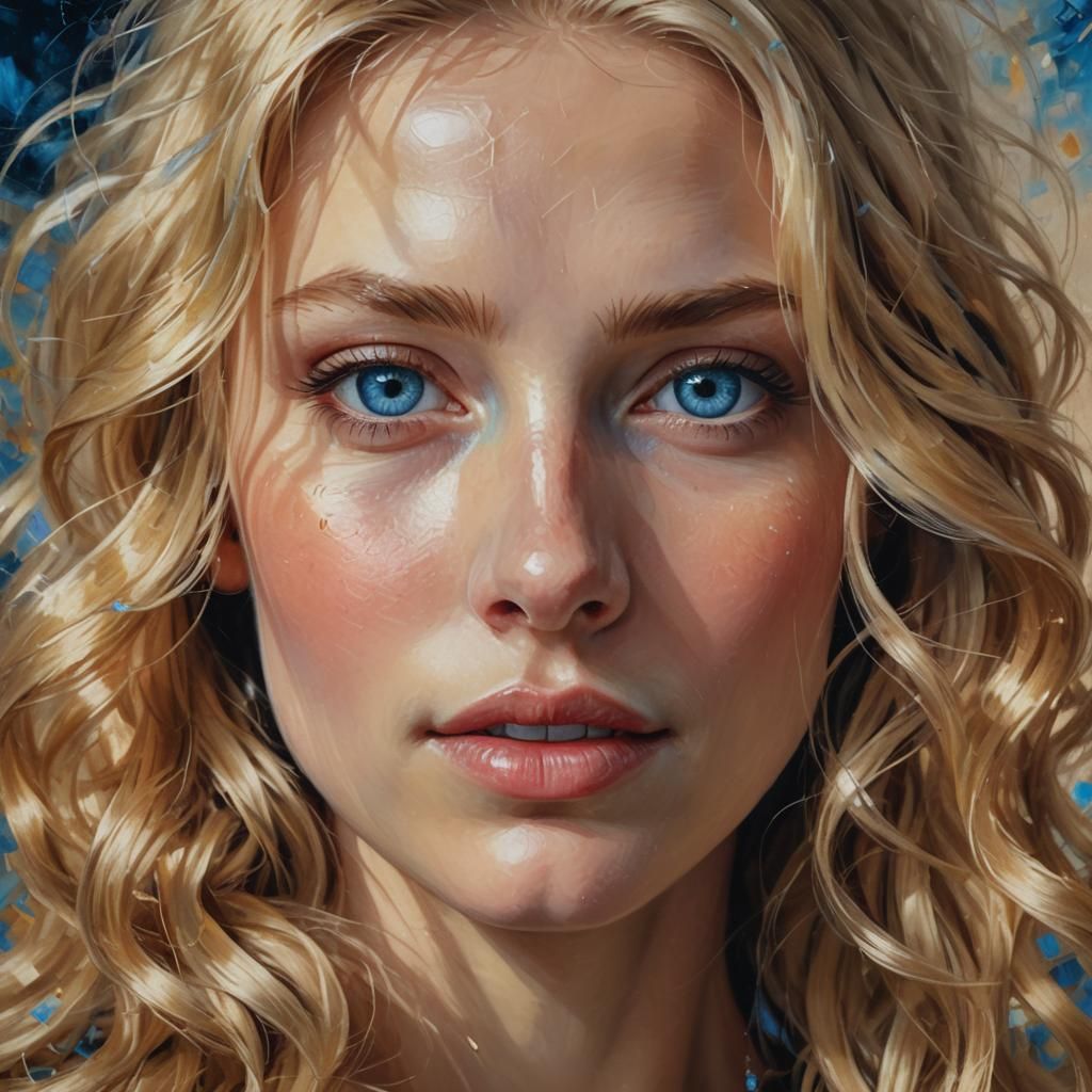 Blonde Woman with Blue Eyes: Old Masters Portrait