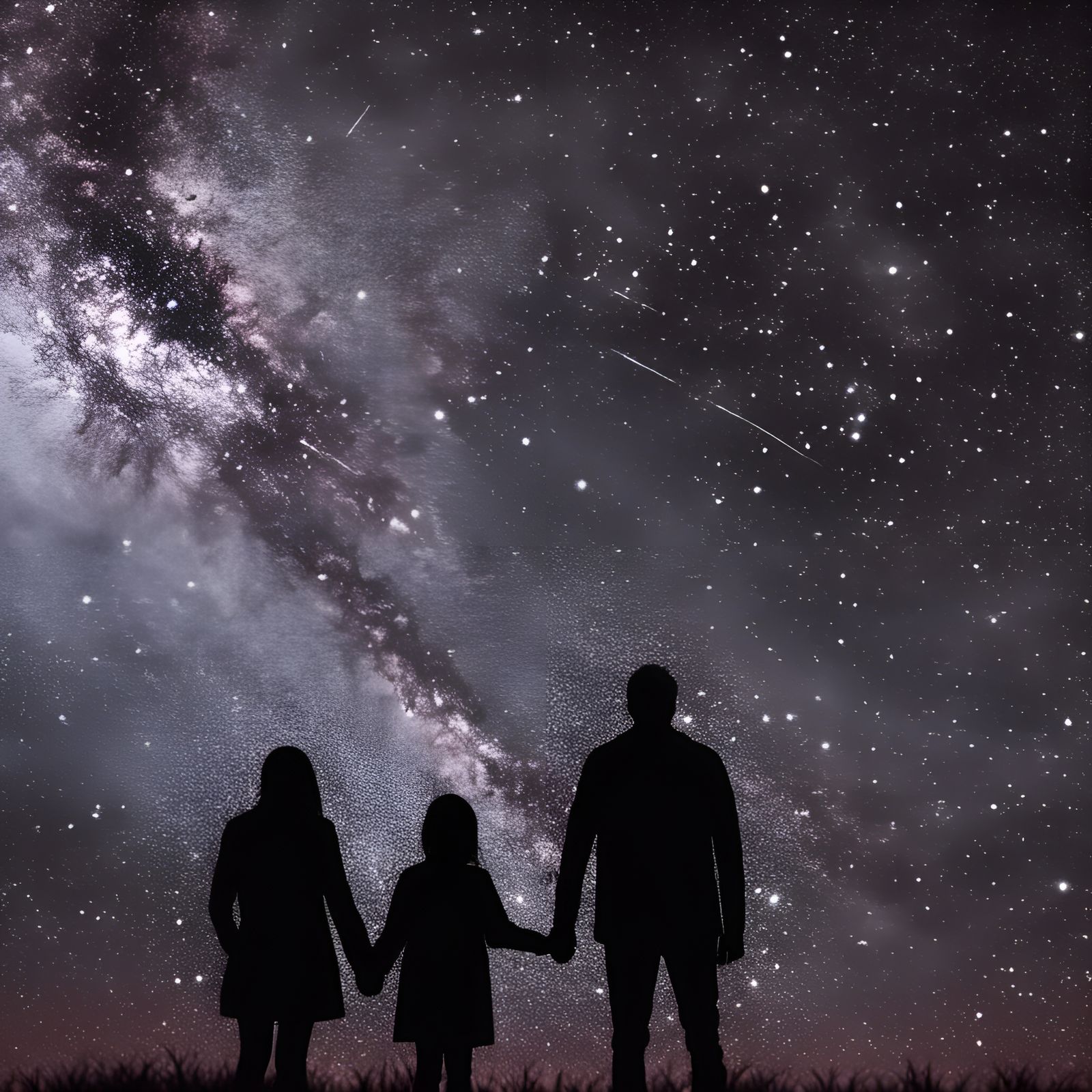 Family Stargazing Under a Starry Galaxy