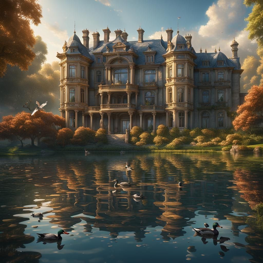 Ducks on Lake: Detailed Matte Painting in Unreal Engine