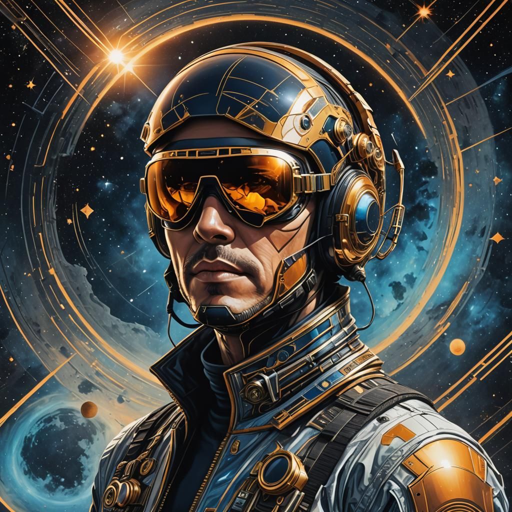 Geometric Pilot in Deep Space Illustration