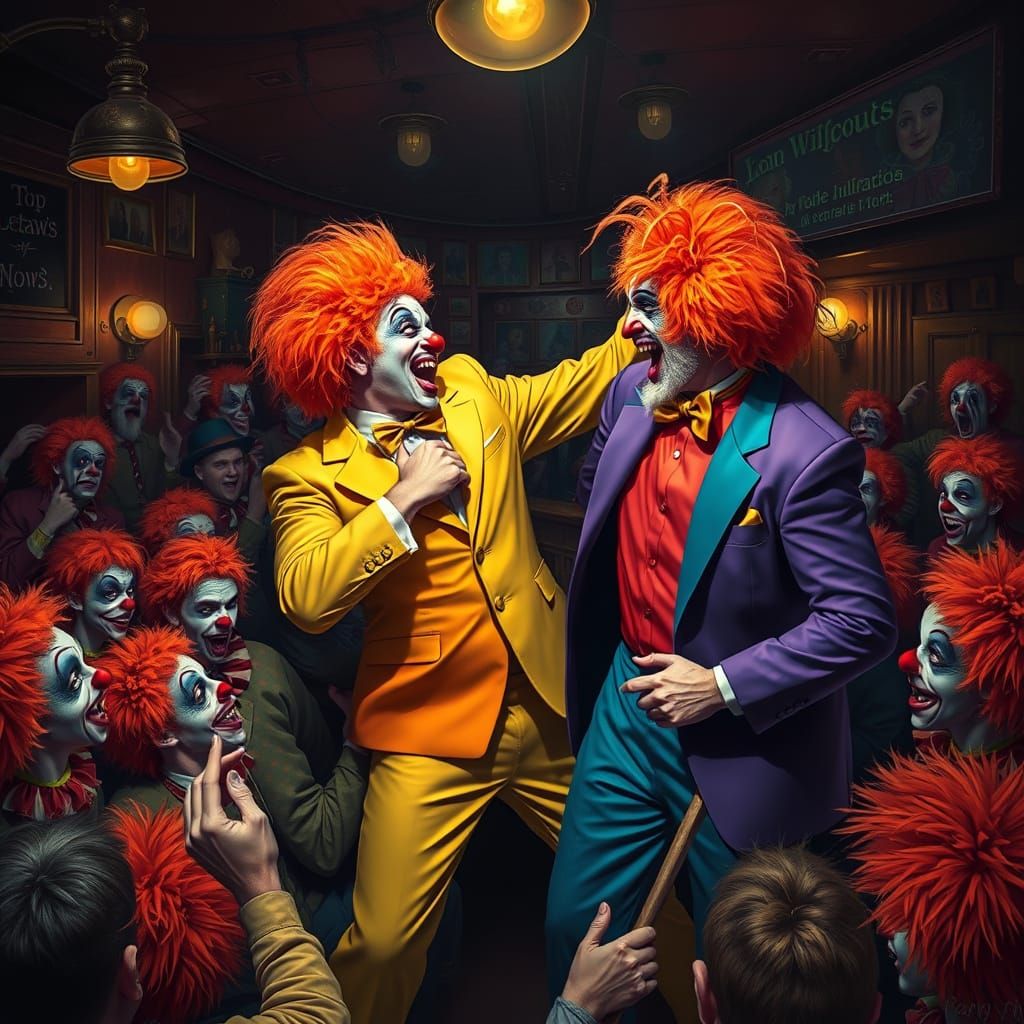 Clowns at the pub
