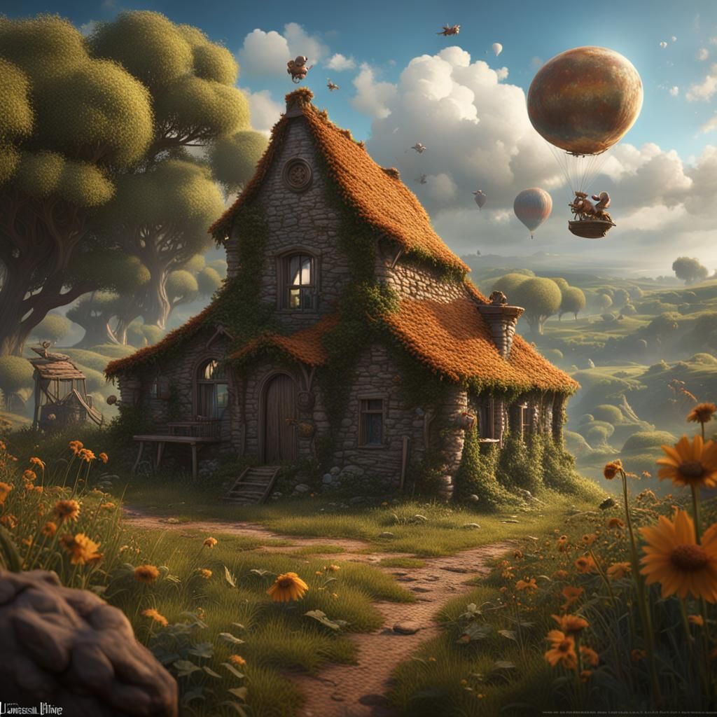 Countryside Mouse Taking a Chance: Matte Painting