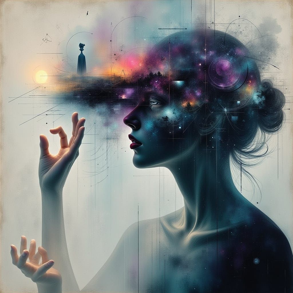 Surreal Dream Portrait in Analogous Colors