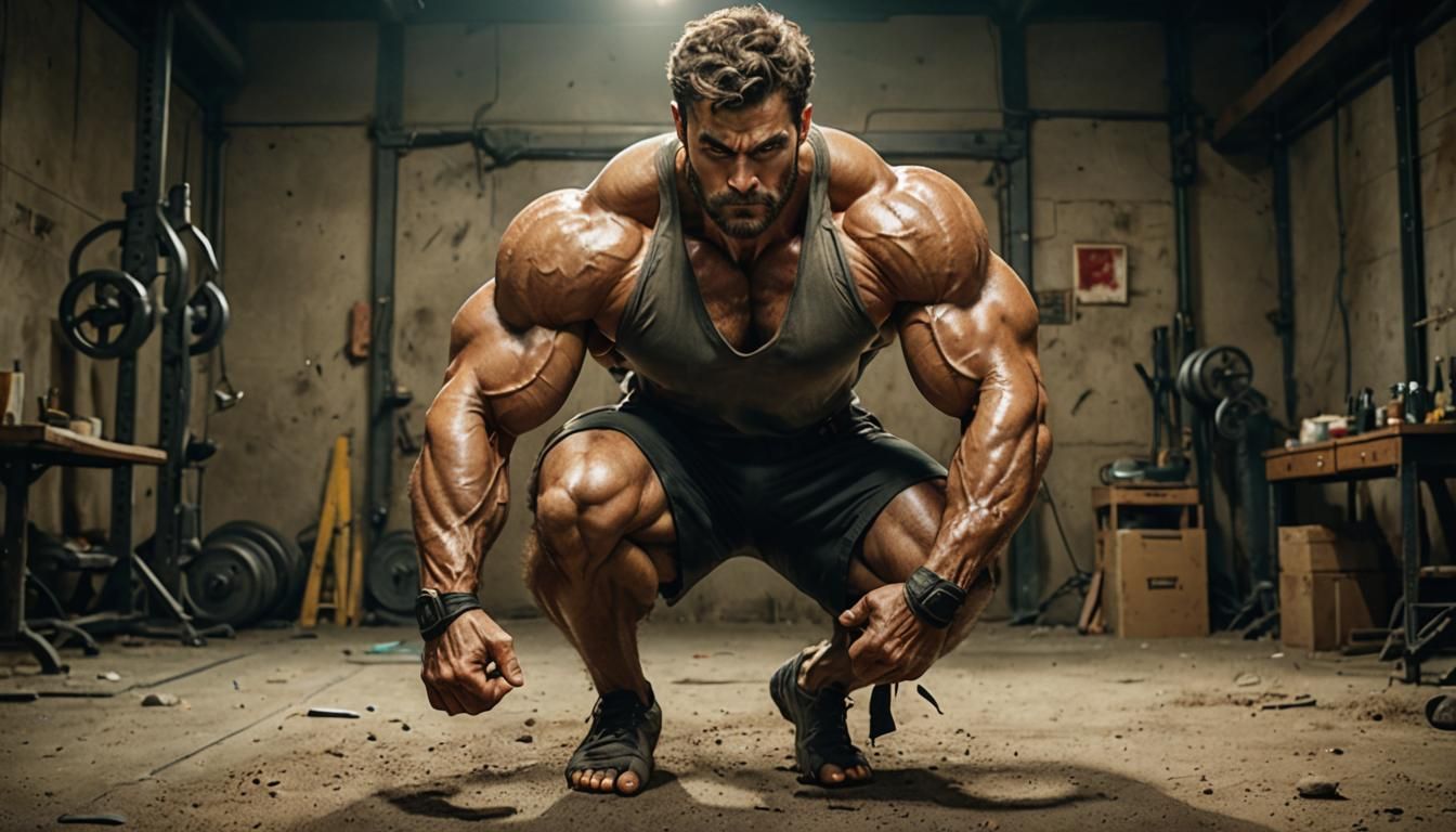 Dramatic Cinematic Still of Muscular Legs