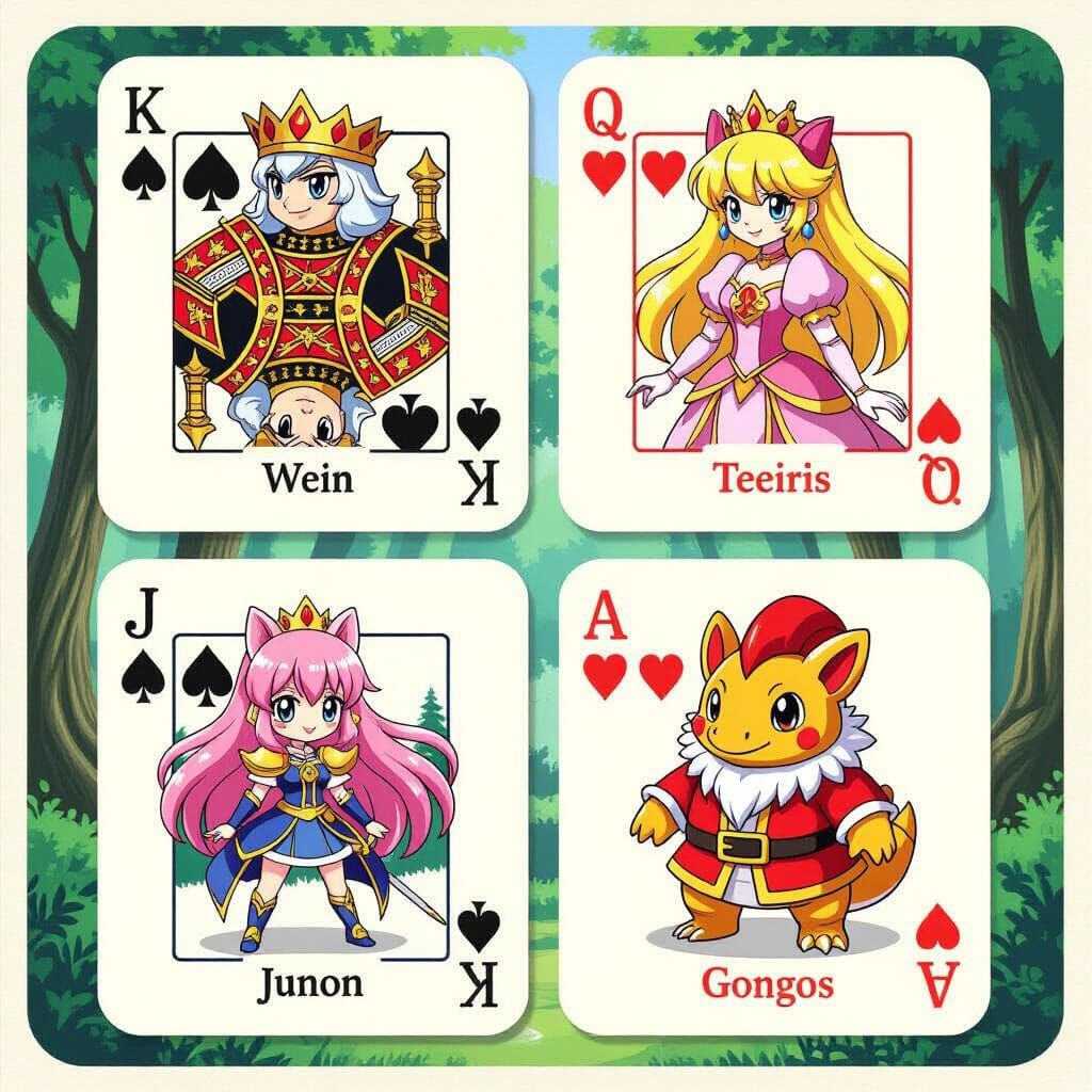 Sega Dragon Force Cards: King, Queen, Jack, Ace