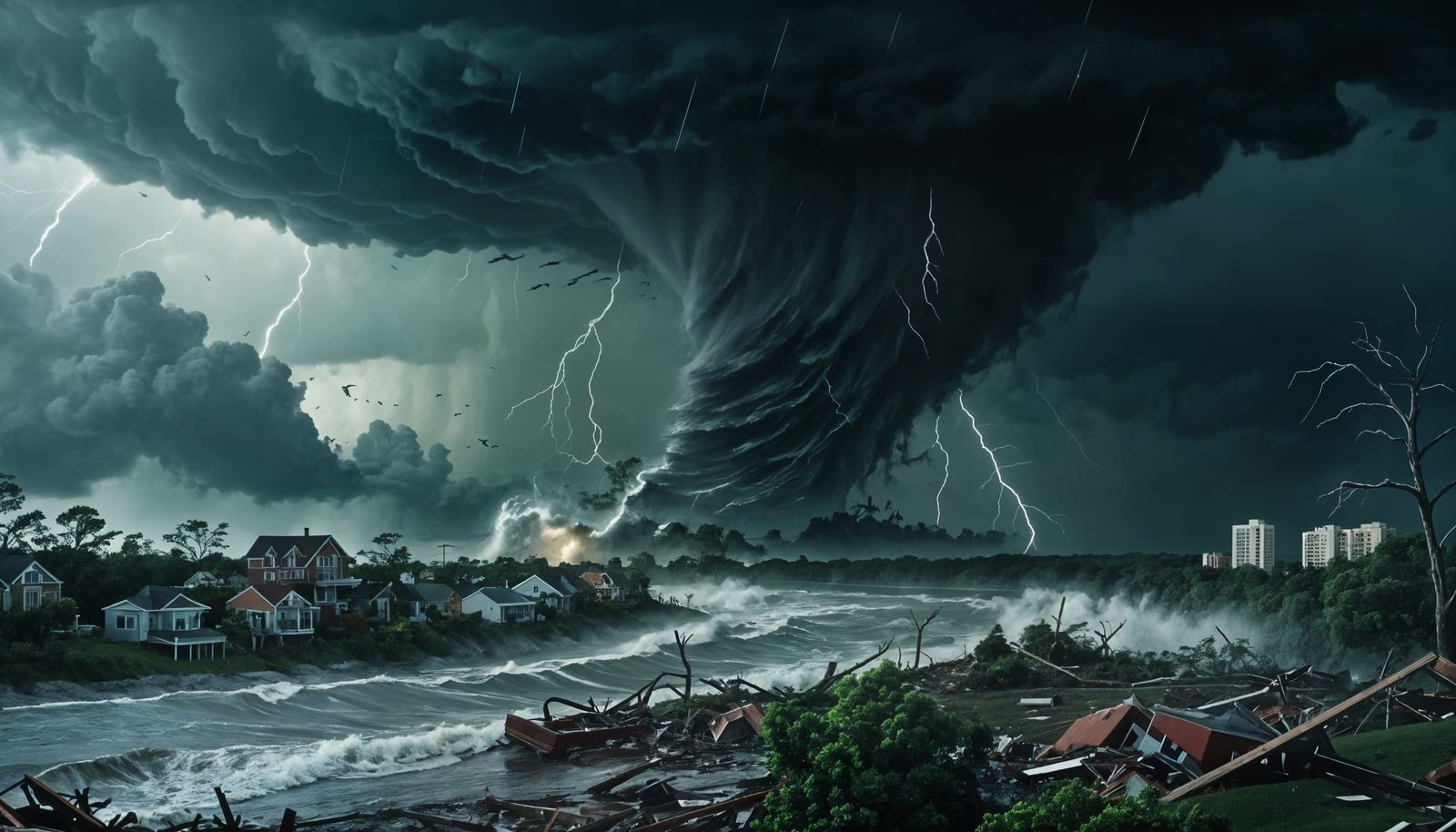 Coastal Metropolis Destroyed by a Powerful Tornado