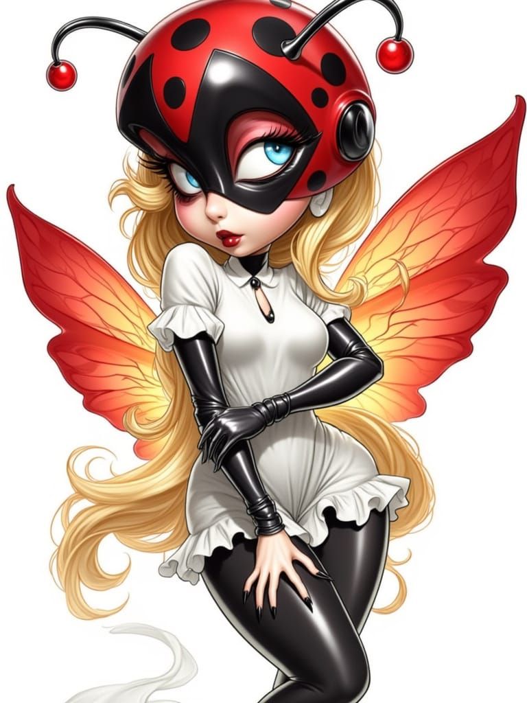 Ladybug Girl in Cyberpunk Style