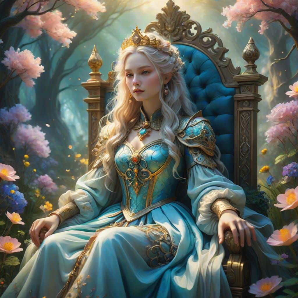 Knot Paladin Queen Shinikon in Ethereal Oil Painting