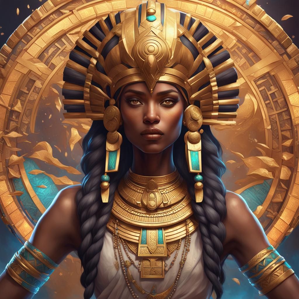 Egyptian Goddess Nut Portrait in Digital Art