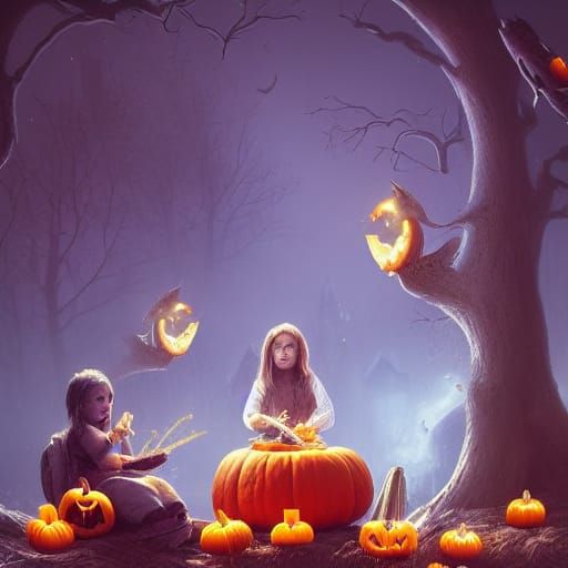 Ghosts Eat Pie: Detailed Matte Painting