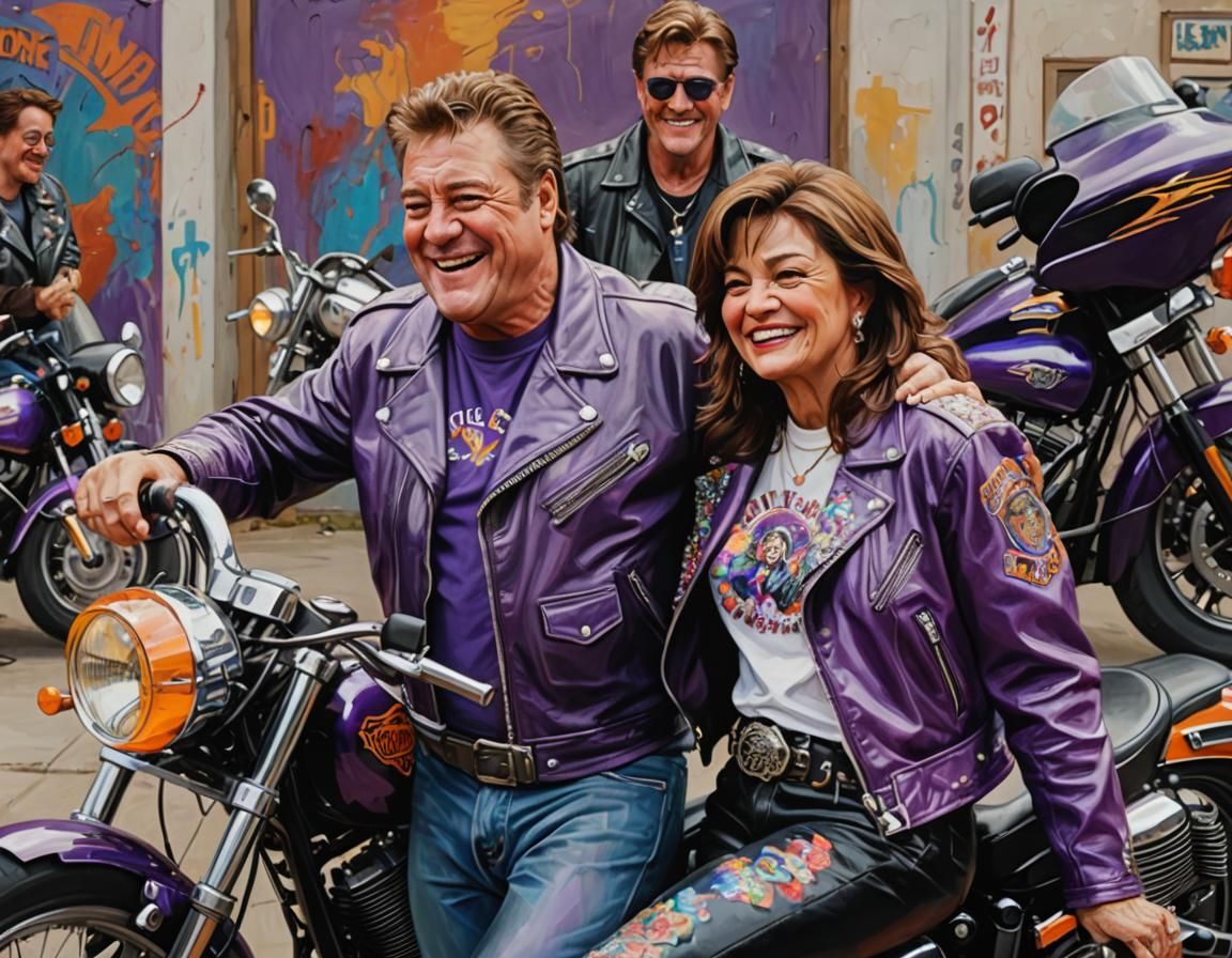 John Goodman and Roseanne Laughing, as Oil Painting
