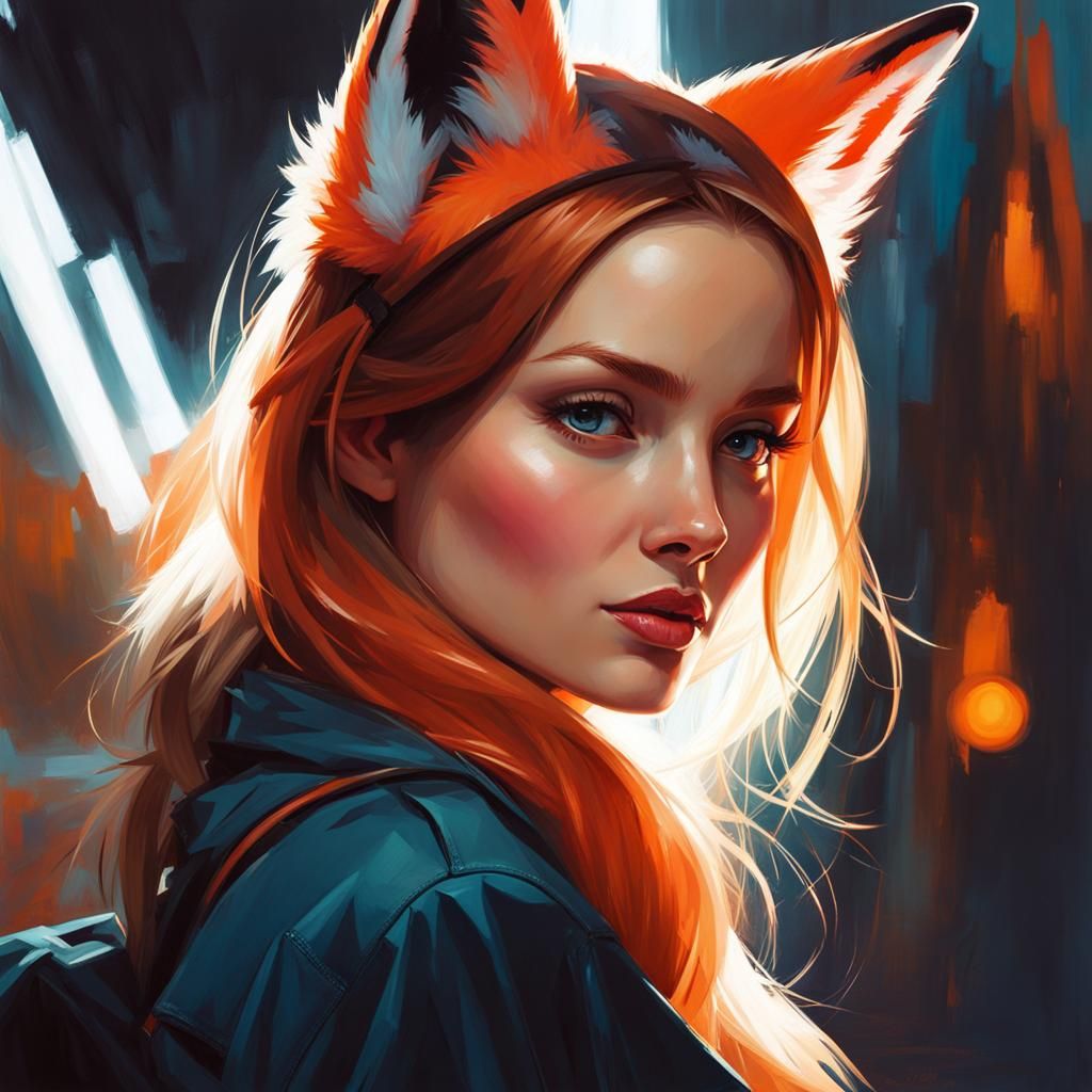 Fox-Eared Girl Portrait Trending on ArtStation