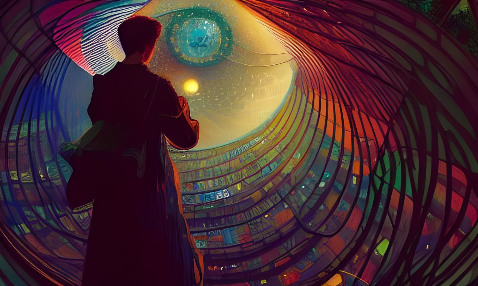 Psychedelic Stained Glass Spiral: A Digital Masterpiece