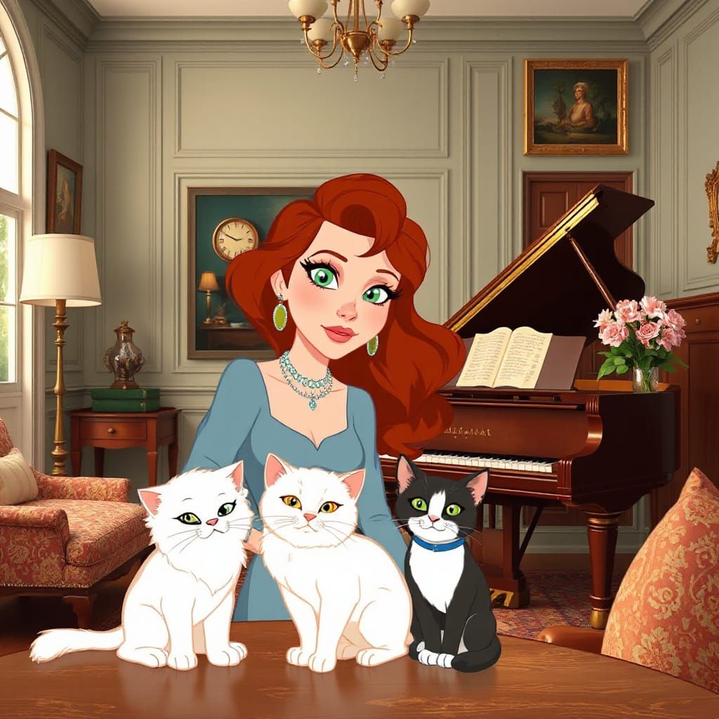 Luxurious Aristocats Mansion Scene in 8K