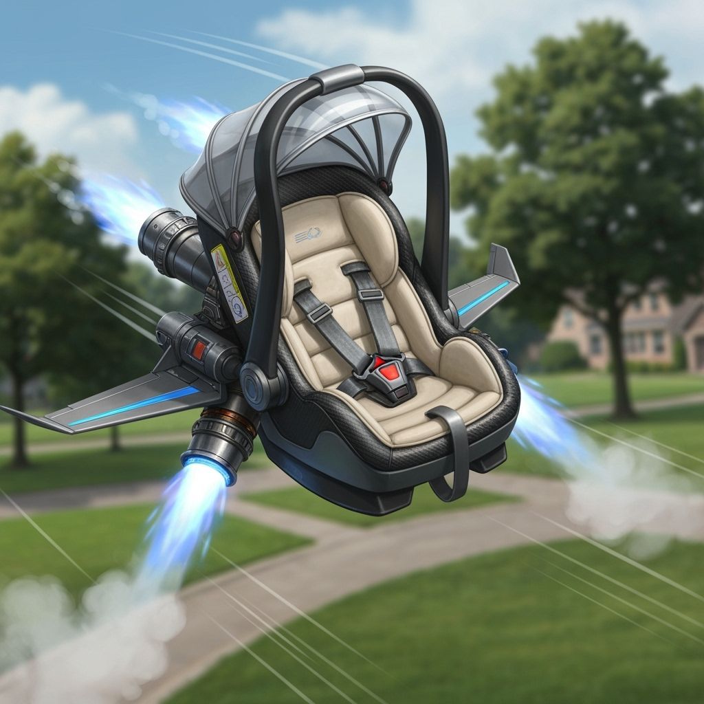 Jetpack Baby Seat Concept Art in Sci-Fi Style