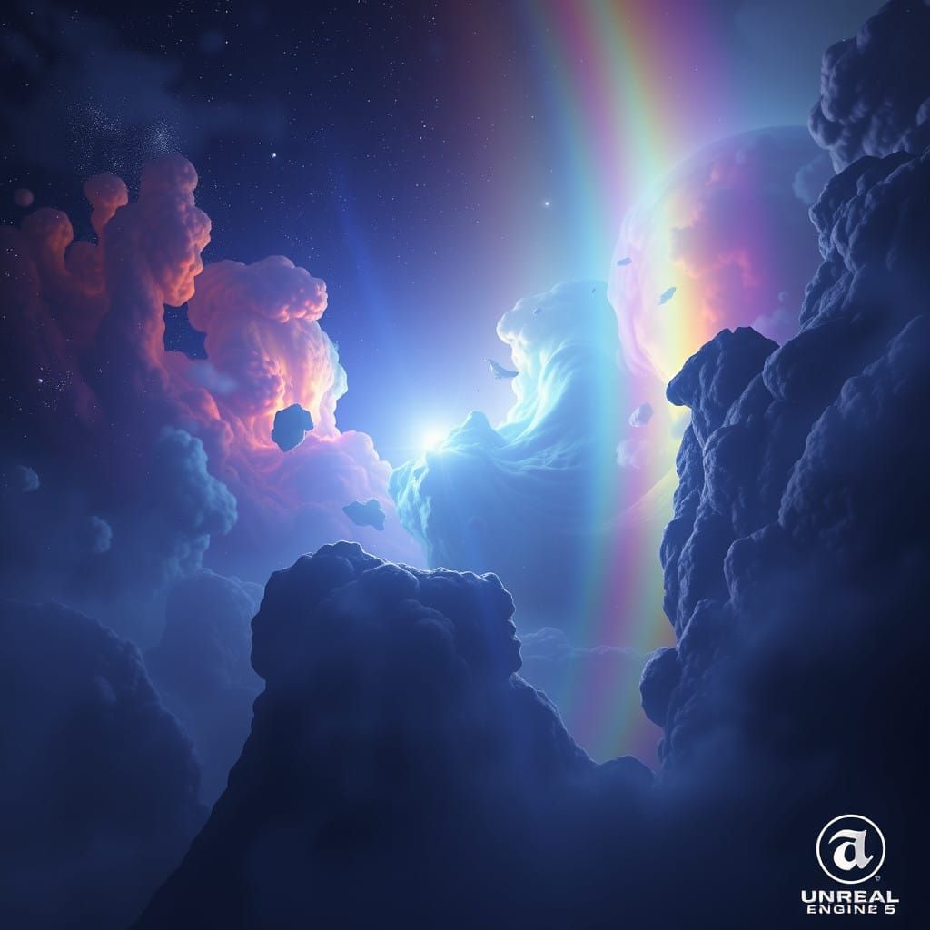 Ethereal Cosmic Dreamscape in Vibrant Hues