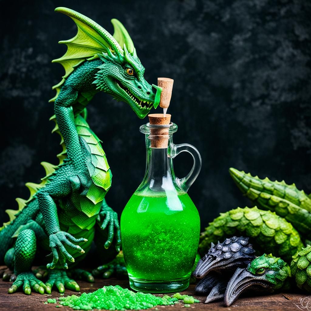 Magical Wizards and Dragons Potion Scene
