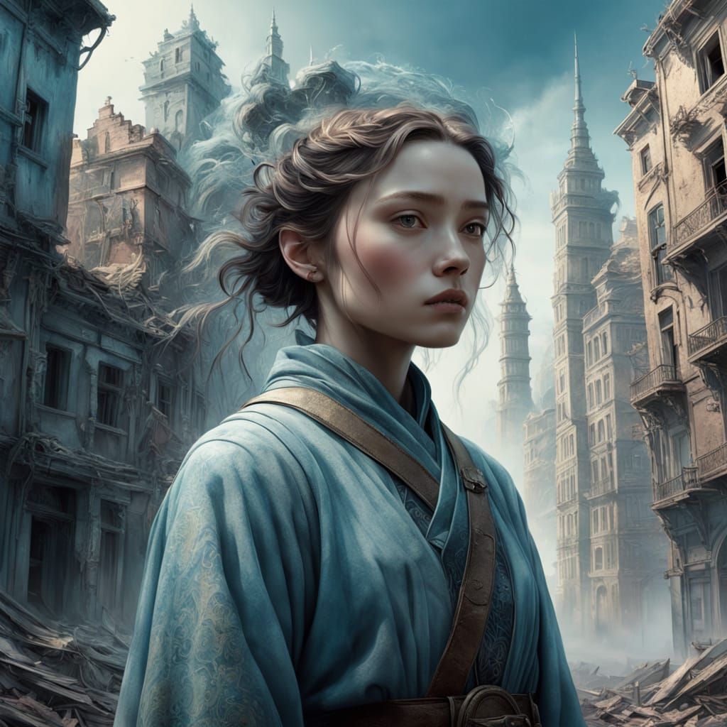 Melancholic Avatar in Crumbling Surreal World